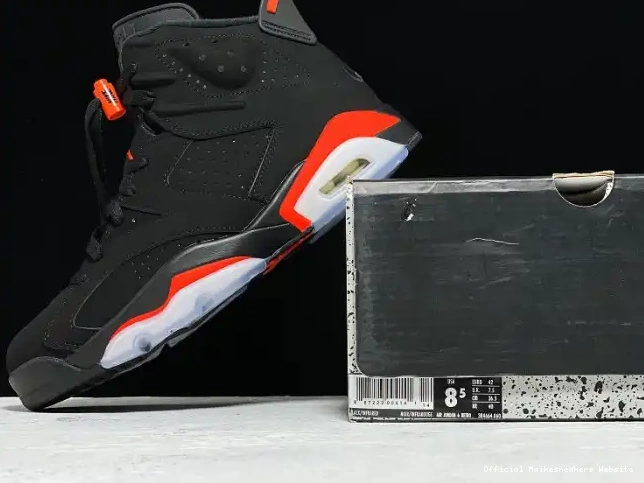 Official Maikesneakers Black Infrared Jordan Air OG Retro 6 384664-060 0504
